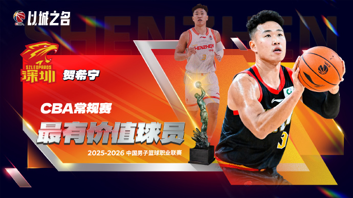 华体会官网-CBA官方:贺希宁首次当选常规赛MVP+入选一阵 成深圳队史首人